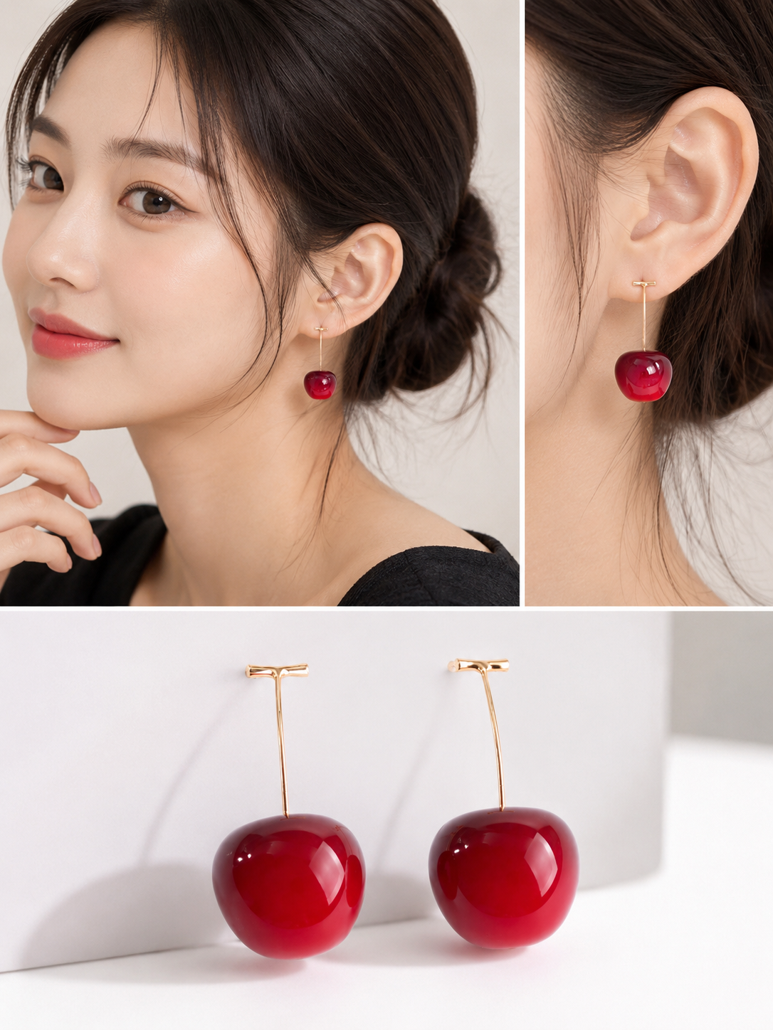 red cherry drop earrings red cherry drop earrings