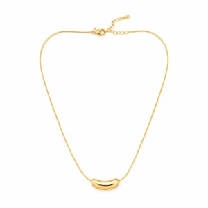 Gold Plated Minimal Bean Pendant Necklace