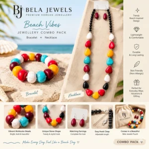 Multicolor Stone Beaded necklace and bracelate combo